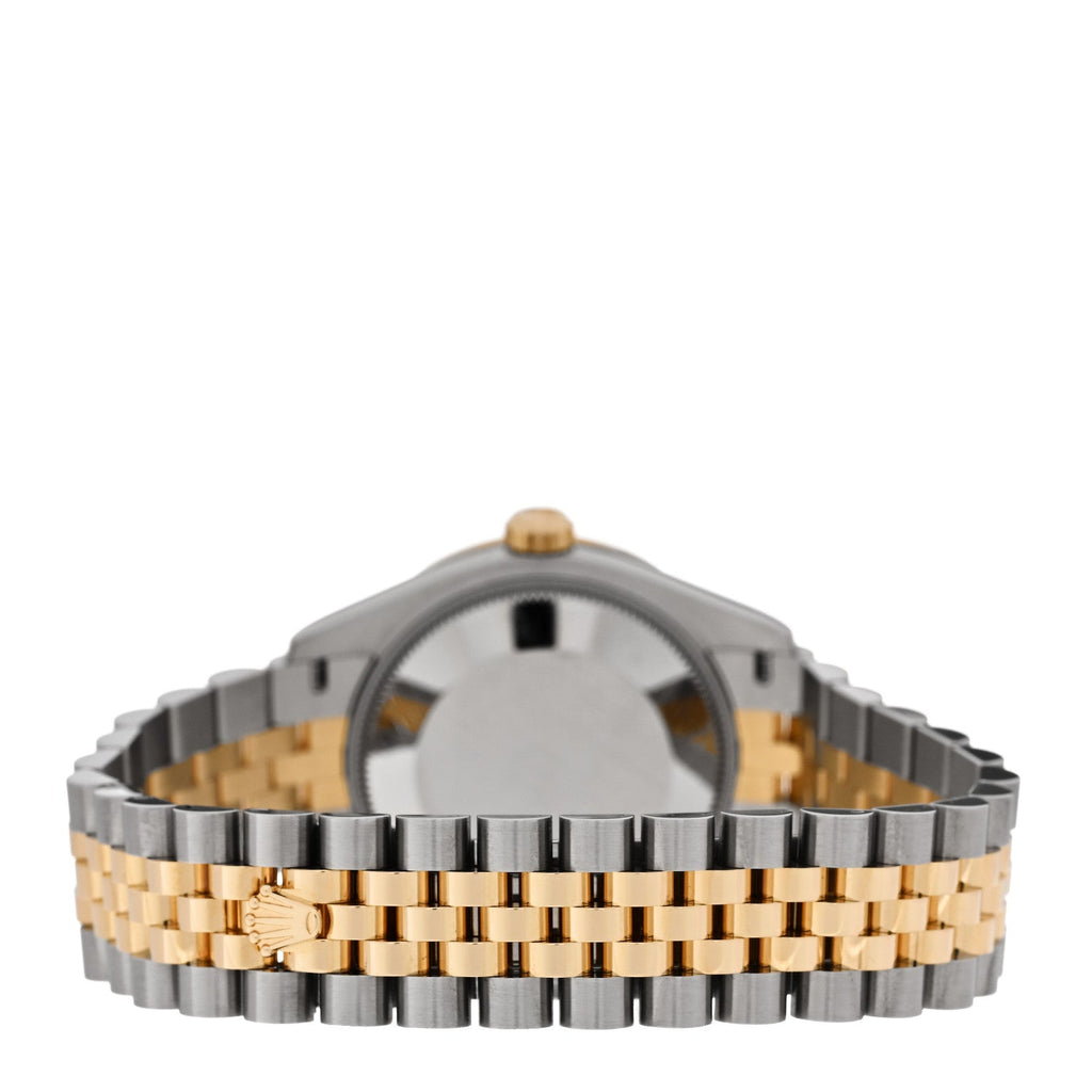 Stainless Steel 18K Yellow Gold Diamond Bezel 31mm Oyster Perpetual Datejust Watch Green Floral 278383RBR