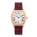 18K Pink Gold Alligator 31mm Tortue Manual Winding Watch Burgundy