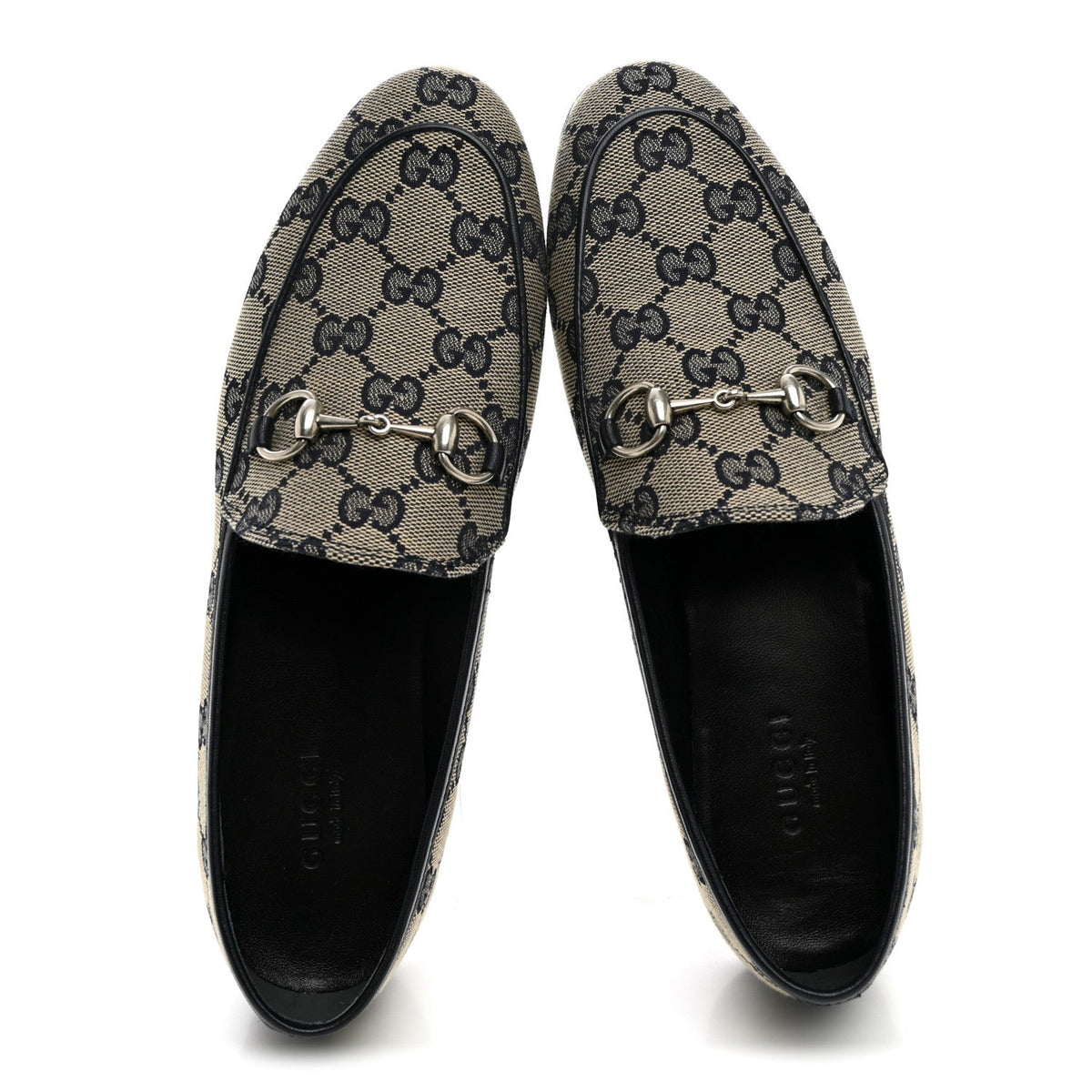 Monogram Malaga Kid Horsebit Womens Jordaan Loafers 36 Beige Blue 36 Beige Blue