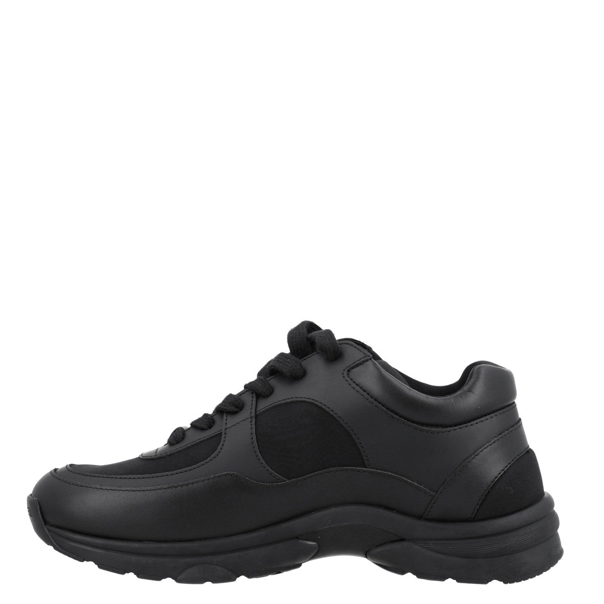 Lambskin Fabric CC Uniform Sneakers 41 Black