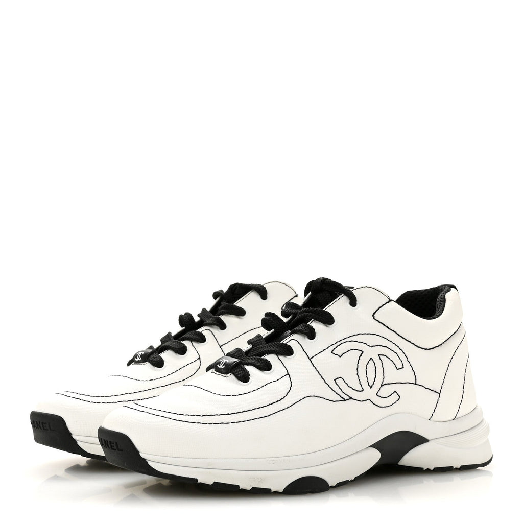 Cotton Womens CC Sneakers 39.5 White Black