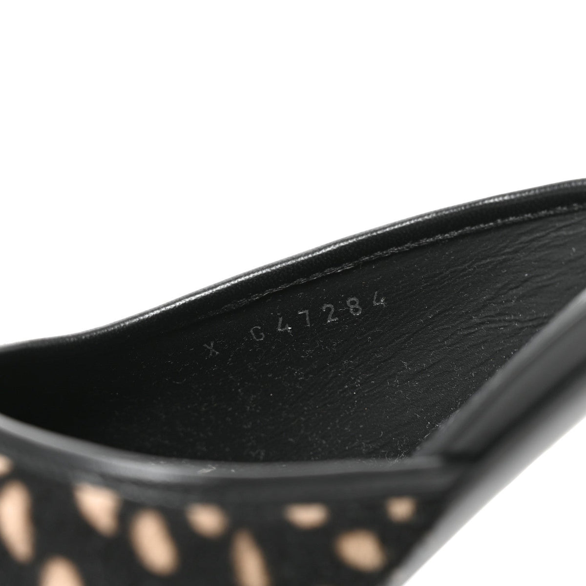 Pony Hair Lambskin Patent Calfskin Cap Toe Mules 39 Black White Green