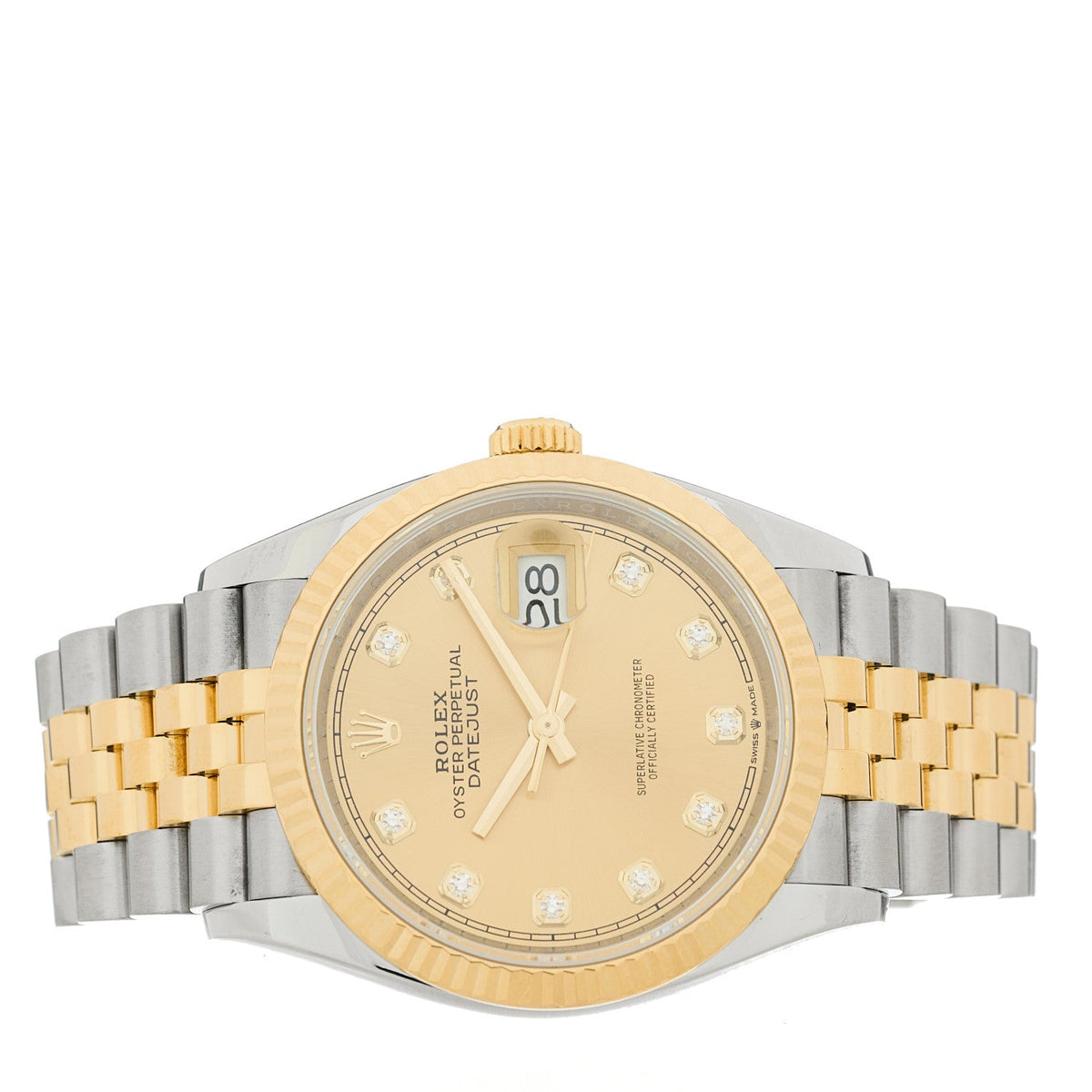 Stainless Steel 18K Yellow Gold Diamond 36mm Oyster Perpetual Datejust Watch Champagne 126233
