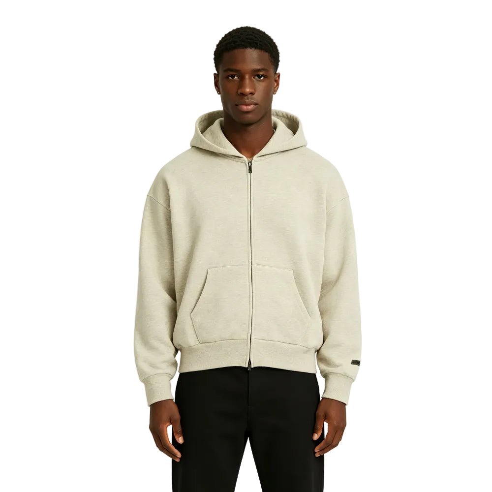 Fear of God Essentials Classic Full-Zip Hoodie Heather Stone