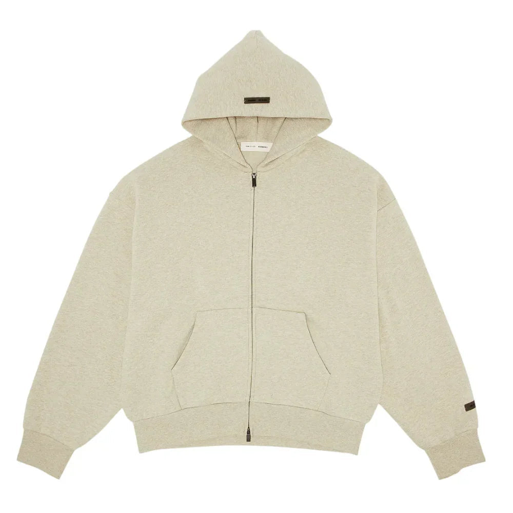 Fear of God Essentials Classic Full-Zip Hoodie Heather Stone