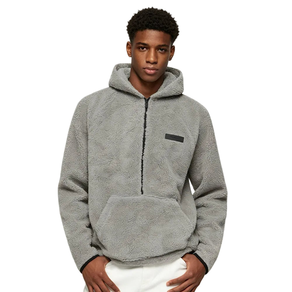 Fear of God Essentials Polar Fleece Half Zip Hoodie Dark Oatmeal
