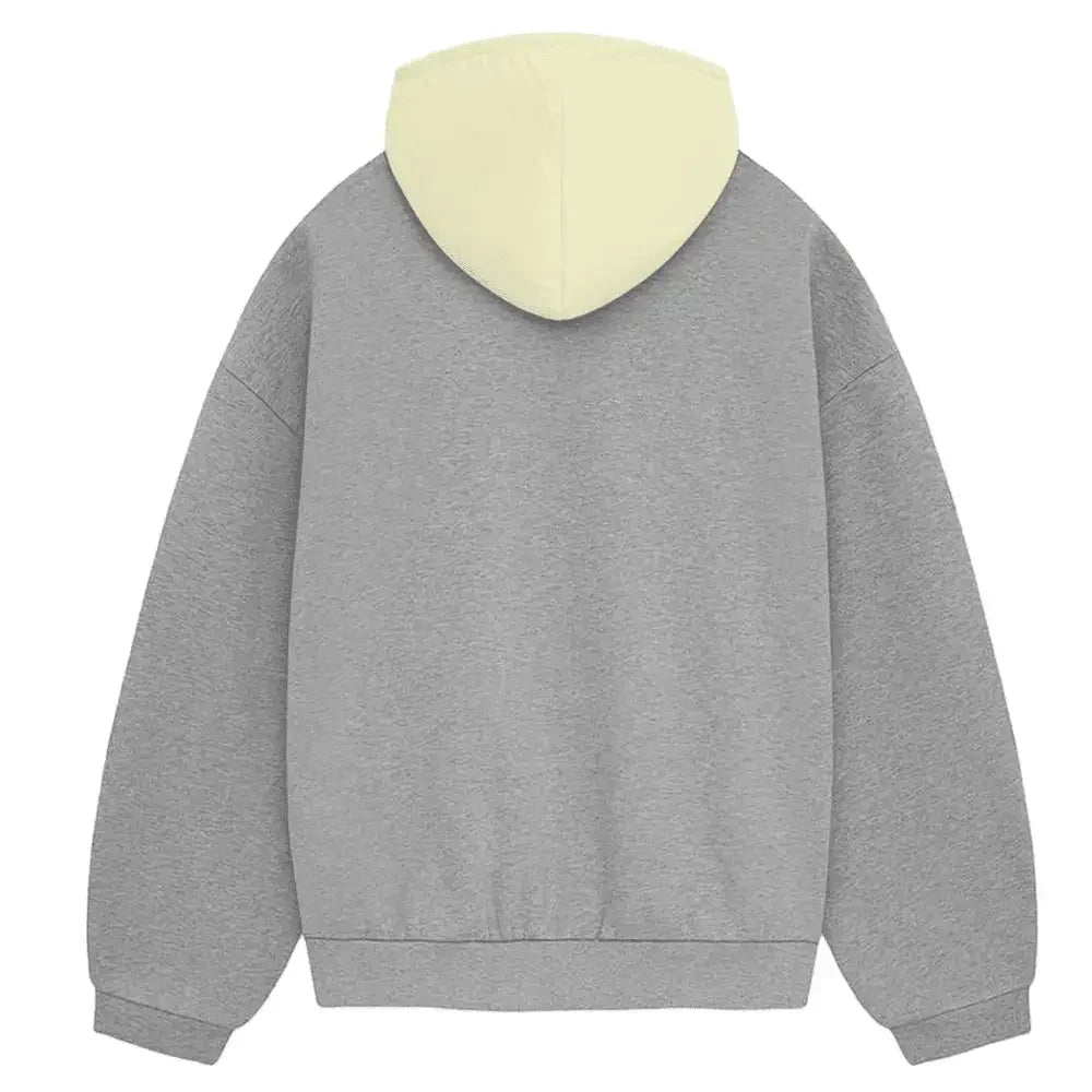 Fear of God Essentials SS24 Nylon Fleece Hoodie Dark Heather Oatmeal Garden Yellow