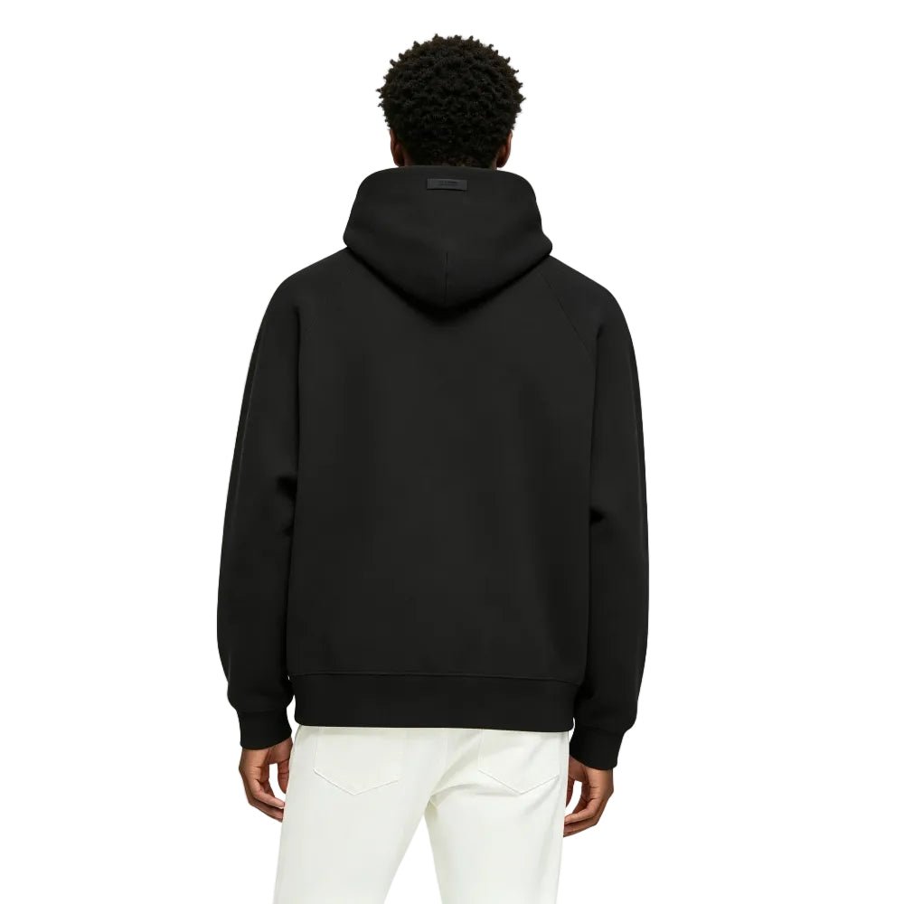 Fear Of God Essentials Waffle Raglan Hoodie Off Black