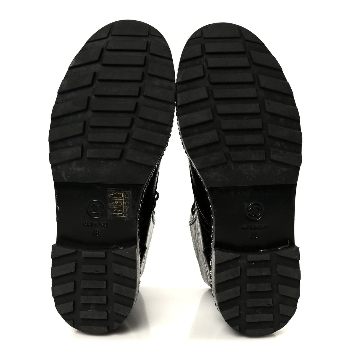 Crackled Calfskin Velvet Pearl Combat Short Boots 36 Black