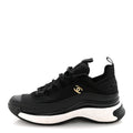 Velvet Calfskin Mixed Fibers CC Sneakers 36.5 Black