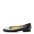Lambskin Cap Toe CC Uniform Ballerina Flats 39 Black