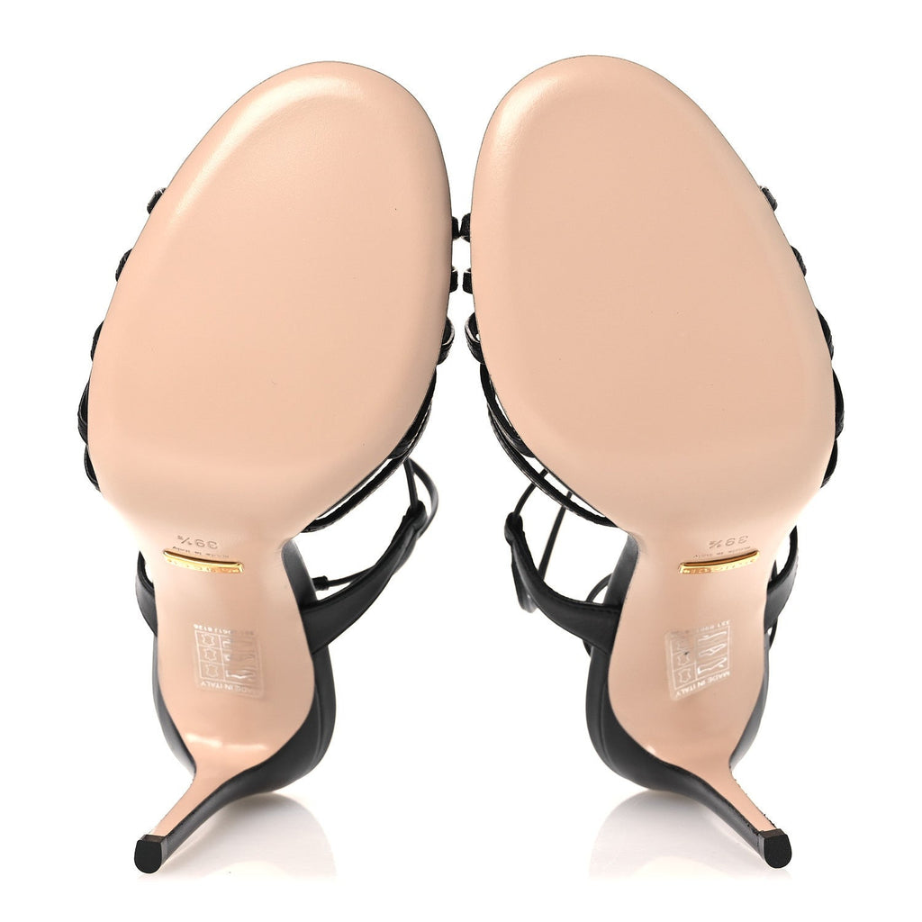 Malaga Kid Crystal Strappy Horsebit Sandals 39.5 Black