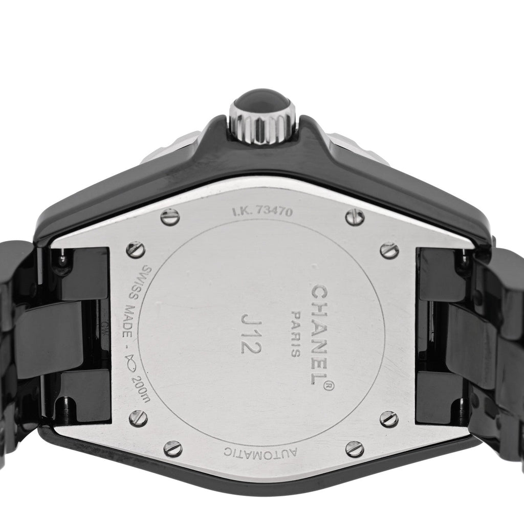 Stainless Steel Ceramic Diamond 38mm J12 Automatic Watch Black